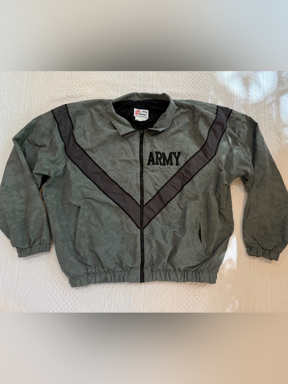 JWOD PFU Skilcraft US Army Windbreaker Jacket Mens Medium Gray Full Zip